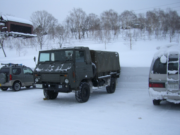One of the army vehicles